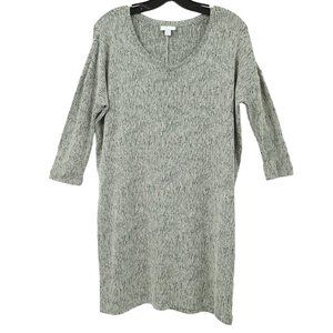 J Jill Pure Jill Gray Tunic Top Mini Dress S Petite Half Sleeve Stretch Knit